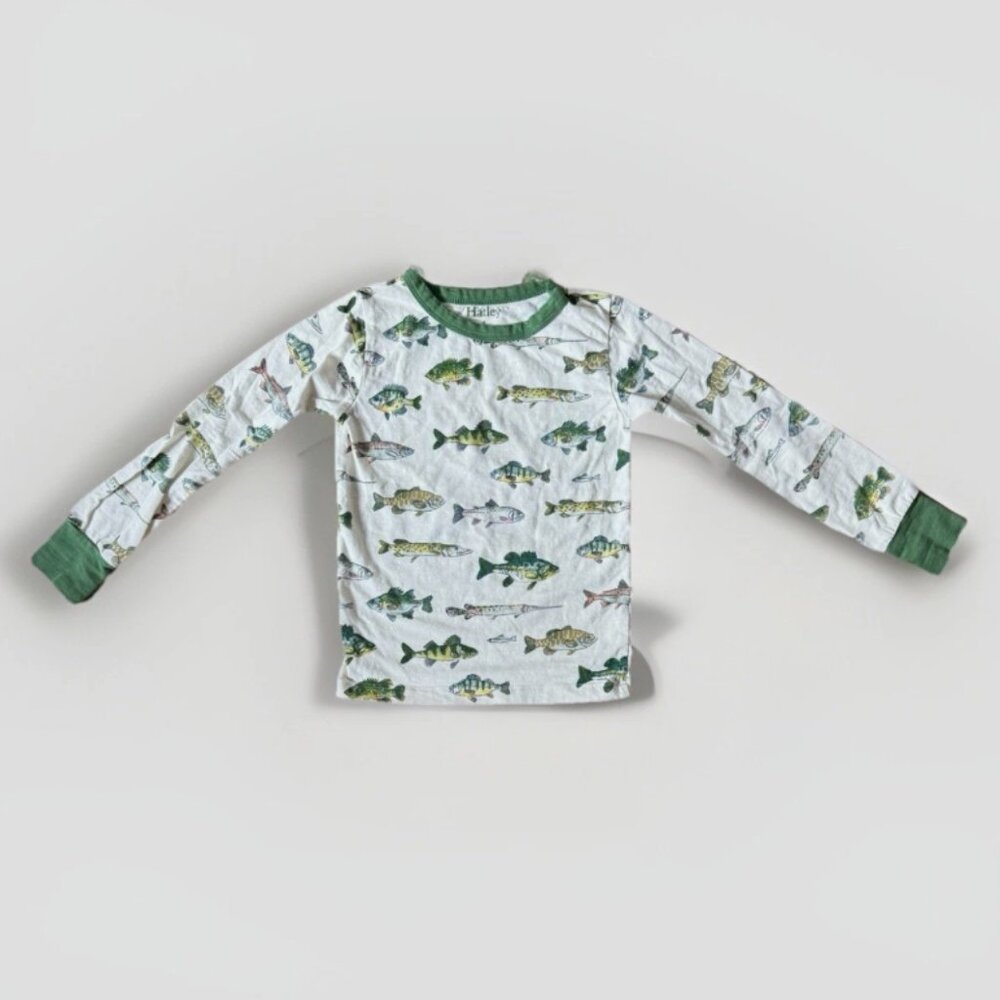 Hatley Real Fish Pajama Shirt Size 3 Toddler Boys girls unisex